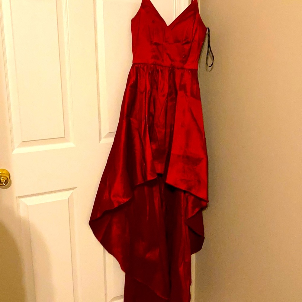 Red wine evening dress
